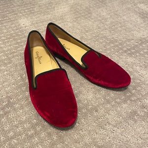 Cole Haan women’s red velvet smoking slipper